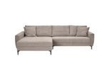 Xora Ecksofa, Hellgrau, Metall, 3-Sitzer, Füllung: Schaumstoff, Ottomane links, L-Form, 283x174 cm, Stoffauswahl, seitenverkehrt erhältlich, Wohnzimmer, Sofas & Couches, Wohnlandschaften, Ecksofas