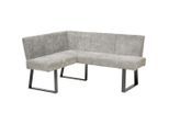 Livetastic Eckbank, Grau, Metall, Textil, 3-Sitzer, L-Form, 160x130 cm, Esszimmer, Bänke, Eckbänke