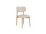 P & B Stuhl Absalon, Beige, Holz, Textil, Eiche, massiv, rund, 49x80x51 cm, Esszimmer, Stühle, Esszimmerstühle, Vierfußstühle