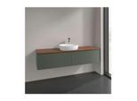 Villeroy und Boch Antao Waschtisch-Unterschrank K36052HL 160x36x50cm, Hahnlochbohrung, Waschbeckenplattenfarbe warm walnut, leaf green matt lacquer