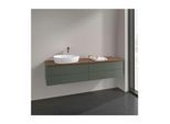 Villeroy und Boch Antao Waschtisch-Unterschrank K26012HL 160x36x50cm, Waschbeckenplattenfarbe warm walnut, leaf green matt lacquer