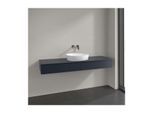 Villeroy und Boch Antao Waschtisch-Unterschrank L14050HG mit Beleuchtung, 2 Auszüge, 1600 x 190 x 500 mm, Front ohne Struktur, Midnight Blue Matt Lacquer / Midnight Blue Matt Lacquer