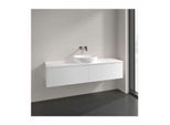 Villeroy und Boch Antao Waschtisch-Unterschrank L36150MT mit Beleuchtung, 2 Auszüge, 1600 x 360 x 500 mm, Front mit Struktur, White Matt Lacquer / White Matt Lacquer