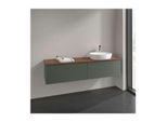 Villeroy und Boch Antao Waschtisch-Unterschrank K38112HL 160x36x50cm, Waschbeckenplattenfarbe warm walnut, leaf green matt lacquer