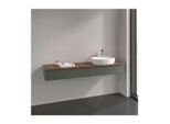 Villeroy und Boch Antao Waschtisch-Unterschrank K16152HL 160x19x50cm, Hahnlochbohrung, Waschbeckenplattenfarbe warm walnut, leaf green matt lacquer