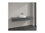 Villeroy und Boch Antao Waschtisch-Unterschrank L14150GK mit Beleuchtung, 2 Auszüge, 1600 x 190 x 500 mm, Front mit Struktur, Anthracite Matt Lacquer / Anthracite Matt Lacquer