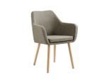 Mid.you , Braun , Textil , Eiche , massiv , 62x84x60 cm ,