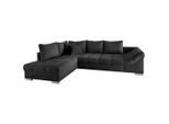 P & B , Schwarz , Textil , Buche , Füllung: Schaumstoff , 298x202 cm , Liegefunktion, Rücken echt, Armteil rechts , Wohnzimmer, Sofas & Couches, Schlafsofas, Schlafsofas
