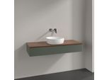 Villeroy und Boch Antao Waschtisch-Unterschrank K10012HL 120x19x50cm, Waschbeckenplattenfarbe warm walnut, leaf green matt lacquer