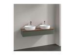 Villeroy und Boch Antao Waschtisch-Unterschrank L13012HL mit Beleuchtung, 1 Auszug, 1200 x 190 x 500 mm, Front ohne Struktur, Leaf Green Matt Lacquer / Warm Walnut