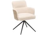 Livetastic , Schwarz, Beige , Metall, Textil , 58x82x64 cm , Sitzfläche 360° drehbar, inklusive Armlehnen ,