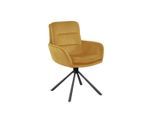Mid.you , Goldfarben , Metall , 60x89x64 cm , Sitzfläche 360° drehbar , Esszimmer, Esszimmerstühle, Drehstühle Esszimmer