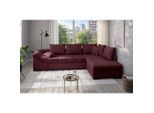 P & B , Bordeaux , Textil , Buche , Uni , Füllung: Schaumstoff,Schaumstoff , 298x202 cm , Made in EU , Rücken echt, Armteil links , Wohnzimmer, Sofas & Couches, Schlafsofas, Schlafsofas
