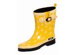 Gummistiefel BOCKSTIEGEL "Marleen", Damen, Gr. 37, gelb (gelb, multi), Obermaterial: 100% Naturkautschuk NaRubber., Schuhe Gummistiefel