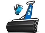 KESSER® Rasenwalze Metall mit Handschuhen Handwalze Rasenroller Gartenwalze Ackerwalze Walze befüllbar mit Wasser oder Sand