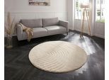 Teppich HANSE HOME "Fergus", beige (creme), H:22mm Ø:160cm, Polypropylen (PP), Teppiche, Teppich, Shaggy, Weich, Skandi, Flauschig, Wohnzimmer, Schlafzimmer, Flur