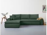 Ecksofa HOME AFFAIRE "Win L-Form, B: 285 cm - OTTO. Verlässliche Qualität.", grün (dunkelgrün), B:285cm H:85cm T:176cm, 100% Polyester, Sofas, Ecksofa, 2 Zierkissen, optional Bettfunktion & Bettkasten
