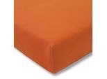 Spannbettlaken ESTELLA "Jersey-Stretch-Spannbetttuch", orange (terracotta), B:150cm, Jersey-Elasthan, Obermaterial: 97% Baumwolle, 3% Elasthan, Bettlaken, Spannbettlaken, Der Maßanzug für die Matratze