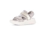 Plateausandaletten GABOR "Plateau Sandale", Damen, Gr. 38, silber (grau), Schuhe