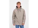 Regenjacke DERBE "Passby_plain", Herren, Gr. L, beige (cobblestone_navy), Obermaterial: 100% Polyester. Futter: 100% Polyester, Basic, normal, Bündchen, Jacken Regenjacke, wasserabweisend, winddicht, Kapuze