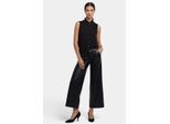 Vegane Stretch Sculpt-Her™ Leder Weite Beinform Hose | Schwarz