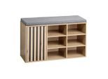 Kesper , Grau, Schwarz, Eichefarben , Textil, Holzwerkstoff , 29.5x48x76 cm , FSC 100% ,