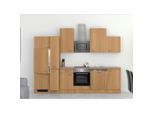 FlexWell , Buchefarben , Holzwerkstoff , 1 Schublade(n),1 Schublade(n) Schubladen , seitenverkehrt montierbar, nur wie online abgebildet bestellbar , A , 310 cm , Made in Germany , links aufbaubar, rechts aufbaubar , Küche, Küchenblöcke, Küchenzeilen