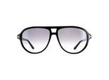 Tom Ford Aviator Mannen Shiny Black Smoke Gradiënt FT0932 Jeffrey