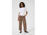 Casual Hose Loose fit Naturel Leopard Print