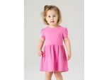 Minikleid NAME IT "NMFVIVIA SS 2P DRESS NOOS", Mädchen, Gr. 128, N-Gr, strawberry moon pack:with cradle pink cherry aop, Jersey, Obermaterial: 100% Baumwolle, bedruckt, unifarben, kurz, Rundhals, Kleider Minikleid, Baumwolle, bedruckt und uni im Set