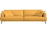2,5-Sitzer EGOITALIANO "Sophia, Designsofa mit extrakomfortablem Sitzkomfort, Breite 214cm", gelb, B:214cm H:77cm T:96cm, Leder BULL (Echtes Rindsleder). Geschliffenes, pigmentiertes und behandeltes Rindsleder mit einer Dicke von 1, 3-1, 5 mm. Es handelt sich um ein weiches, geschütztes Leder. Eine leichte Deckschicht schützt sie vor Flecken, ohne ihre ursprünglichen Eigenschaften zu verändern. Di