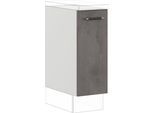 Auszugsunterschrank IMPULS KÜCHEN "Prag", Breite/Höhe: 30/72,3 cm, mit Soft-Close", grau (beton, optik schiefer dunkelgrau), B:30cm H:72,3cm T:57,6cm, Dekorfolie, Holzwerkstoff, Schränke, Auszugsunterschrank, vormontiert, mit Tasche für Baguettes, mit Korbeinsatz