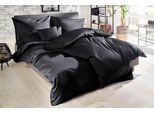 Bettwäsche PRIMERA "Uni Luxus-Satin in Gr. 135x200, 155x220 oder 200x200 cm", schwarz, B/L: 135cm x 200cm, 1 Stk., 1 Stk., Satin, B/L: 80cm x 80cm, 2 Stk., Satin, Obermaterial: 100% Baumwolle, Bettwäsche, Bettwäsche, Bettwäsche aus Baumwolle, unifarbene Bettwäsche mit Reißverschluss