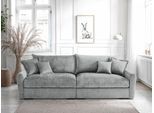 Big-Sofa HOME AFFAIRE "Finca XL, B: 190 cm", grau (hellgrau), B:190cm T:123cm, 100% Polyester, Sofas, Big-Sofa, 4 Zierkissen, Mega-Sofa, in Cord oder Chenille-Struktur, Federkern