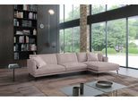 Ecksofa EGOITALIANO "Sophia, Designsofa mit extrakomfortablem Sitzkomfort, Breite 274cm", grau (opal grau), B:274cm H:77cm T:154cm, Luxus-Micofaser Lederoptik (100% Polyester) ist ein neues technisches Gewebe mit einem visuellen und taktilen Aspekt, der dem Nubuk sehr nahe kommt, mit innovativen Eigenschaften. Seine außerordentliche Weichheit kommt von einem exklusiven Produktionsprozess, der Unre