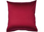 Kissenbezug JANINE "Colors Mako Satin", rot (bordeaux), B:50cm L:50cm, Mako-Satin, Obermaterial: 100% Baumwolle, Kissenbezüge, Kissenbezug, mit Reißverschluss, uni Kissenhülle, feinfädig, 100% Baumwolle