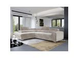 P & B Ecksofa, Beige, Metall, 4-Sitzer, L-Form, 278x205 cm, Made in EU, Wohnzimmer, Sofas & Couches, Wohnlandschaften, Ecksofas