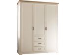 Drehtürenschrank BEGABINO "Jasmin Schrank, Kleiderschrank mit Drehtüren", weiß (anderson pine, artisan eiche), B:164cm H:205cm T:63cm, Dekorfolie, Holzwerkstoff, Schränke, Drehtürenschrank, im Landhausstil, Kranzleiste mit farblicher Absetzung, Topseller