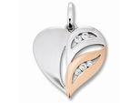 Kettenanhänger ONE ELEMENT "Zirkonia Herz Herz Anhänger aus 925 Silber", rosa (silber), Schmuckanhänger, Damen, Silber 925 (Sterlingsilber), Kettenanhänger, Ein Geschenk von Herzen – zart, elegant & voller Symbolik