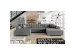 P & B , Grau , Textil , 359x165 cm , Made in EU , Liegefunktion , Wohnzimmer, Sofas & Couches, Wohnlandschaften