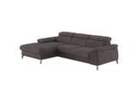 Livetastic , Anthrazit , Textil , Ottomane links, L-Form , 244x166 cm , Made in EU , Stoffauswahl, Liegefunktion, Rücken echt, Armteil rechts ,