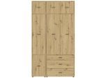 Möbelix , Eiche Artisan , Holzwerkstoff , 1 Fächer , 3 Schublade(n) Schubladen , 135x239.40x52.1 cm , Beimöbel erhältlich , Schlafzimmer, Kleiderschränke, Drehtürenschränke