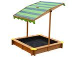Möbelix , Braun, Grün , Holz, Textil , Hemlocktanne , 118x118x118 cm , EN 71, CE, FSC 100% , Sitzfläche, verstellbares Dach , Spielwaren, Outdoorspielzeug, Sand- & Wasserspielzeug, Sandkasten