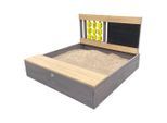Möbelix , Braun, Grau , Holz , Hemlocktanne , 100x65.5x100 cm , EN 71, CE, FSC 100% , hoher Rand, Sitzfläche, mit Holzschutz vorbehandelt , Spielwaren, Outdoorspielzeug, Sand- & Wasserspielzeug, Sandkasten