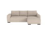 Mid.you , Naturfarben , Textil , seitenverkehrt montierbar, L-Form , 252x170 cm , Liegefunktion , Wohnzimmer, Sofas & Couches, Wohnlandschaften, Ecksofas