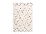 Kayoom , Creme, Beige , Textil , geometrisch , rechteckig , 160x230 cm , für Fußbodenheizung geeignet, strapazierfähig ,