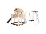 Möbelix , Braun, Grau, Weiß , Holz , Hemlocktanne , 613x291x277 cm , EN 71, CE, FSC 100% , Spielwaren, Outdoorspielzeug, Spieltürme