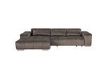 Livetastic , Silberfarben , Textil , Uni , Ottomane links, L-Form , 307x186 cm , Made in EU , elektrischer Sitzvorzug ,