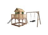 Möbelix , Braun, Grün, Weiß , Holz , Hemlocktanne , 613x291x277 cm , EN 71, CE, FSC 100% , Spielwaren, Outdoorspielzeug, Spieltürme