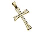 Kreuzanhänger FIRETTI "Schmuck Geschenk Gold 333 Halsschmuck Anhänger für Halskette Kreuz", gold (gelbgoldfarben, weißgoldfarben), Schmuckanhänger, Damen, Gelbgold 333, 1,02 g